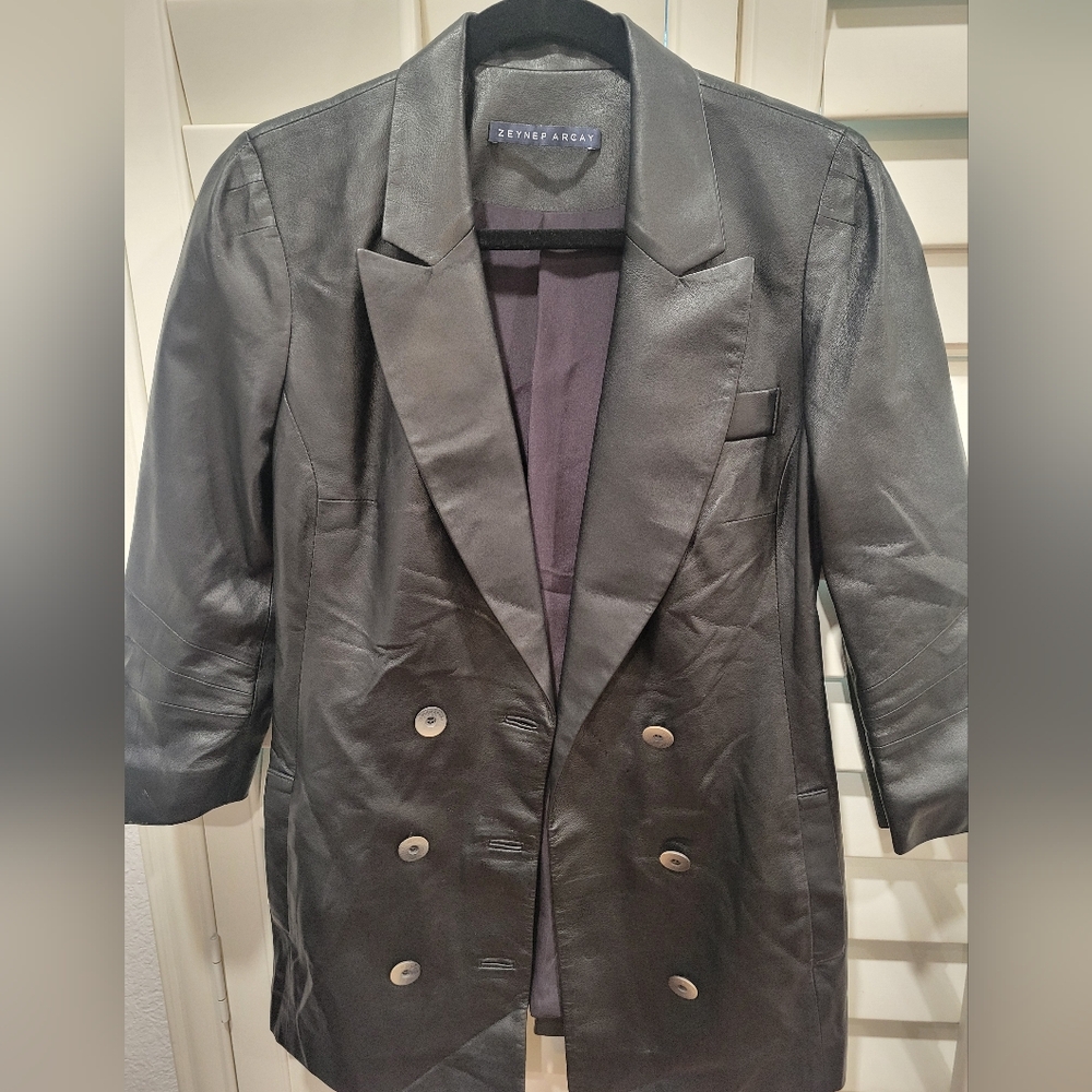 Zeynep Arcay Leather Blazer - Picture 2 of 6